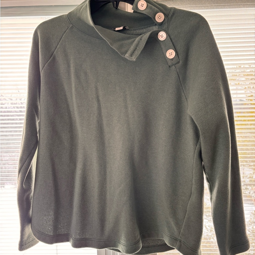 J. Crew Olive Button-Up Top